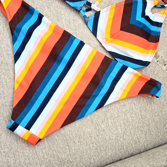 DAMSEL Stripe Strap Bikini XL / NEVER WORN - Picture 3 of 6